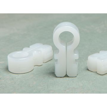 Kunststoff-Netzhaken Omega-Modell weiß 10/11 mm