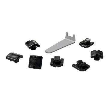 Kunststoff-Netzhaken flach quadratisch schwarz 11 mm